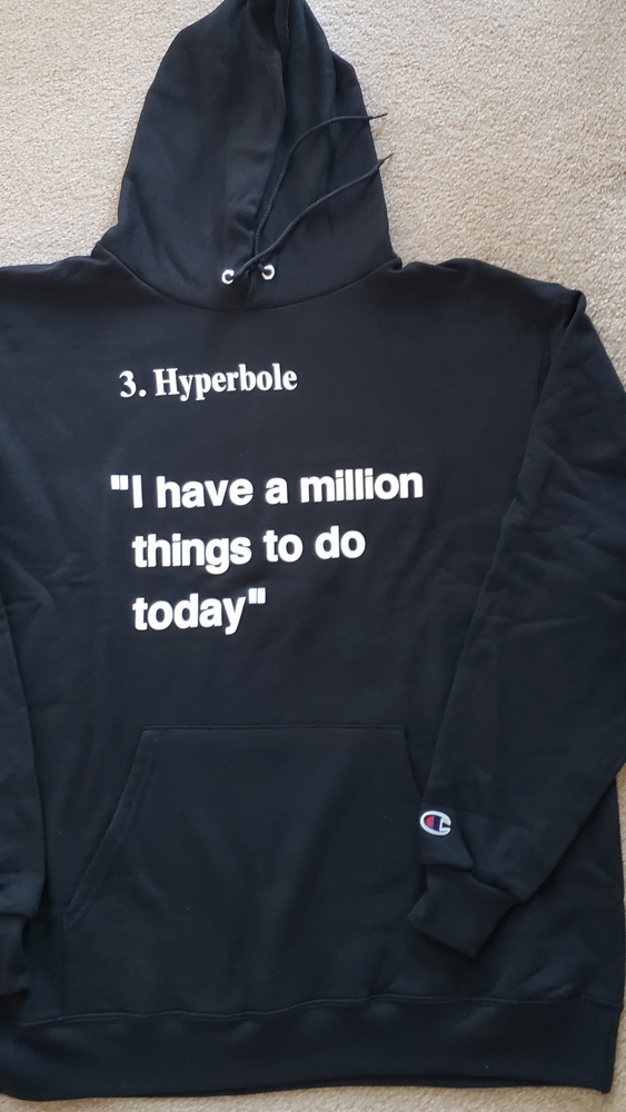 Virgil Abloh MCA "hyperbole" Champion hoodie
